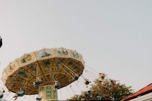 Below view shot of Adventureland spinning ride