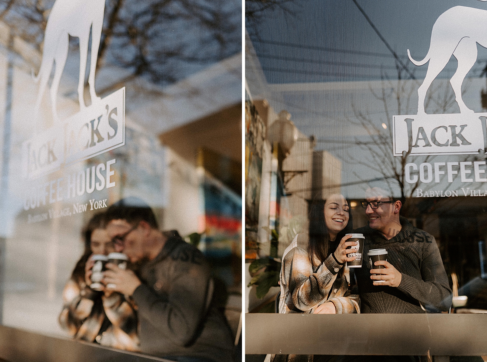 Couple taking a sip of coffee together
