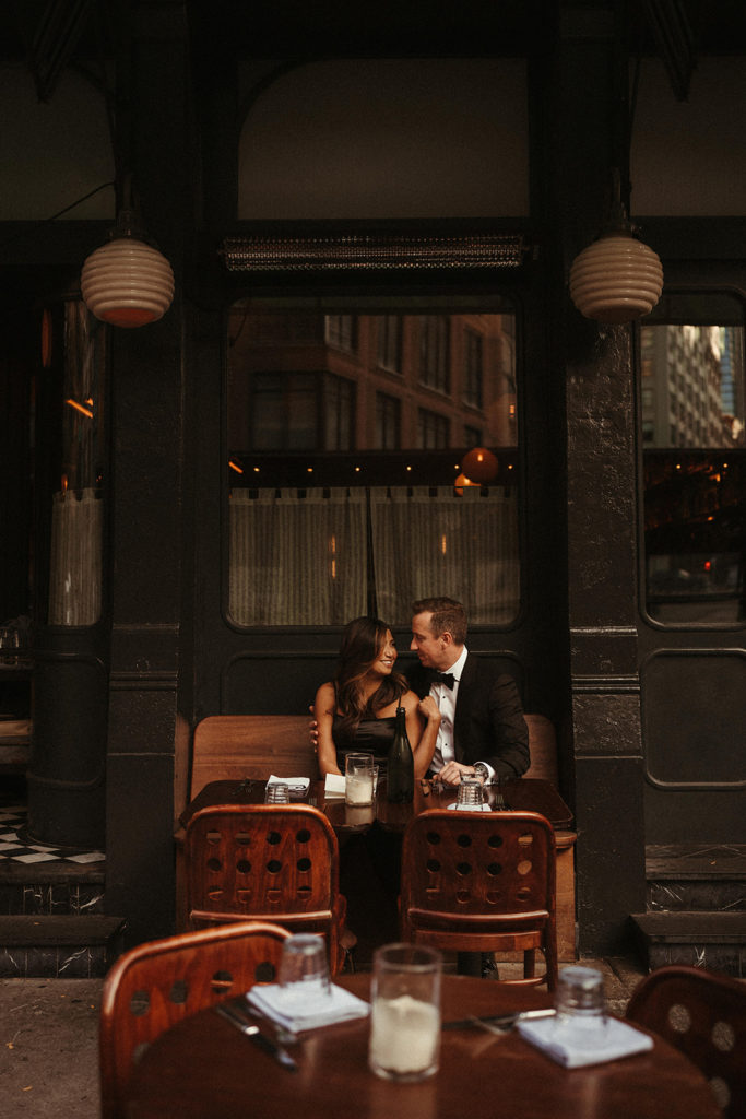 NYC engagement photos at The Frenchette