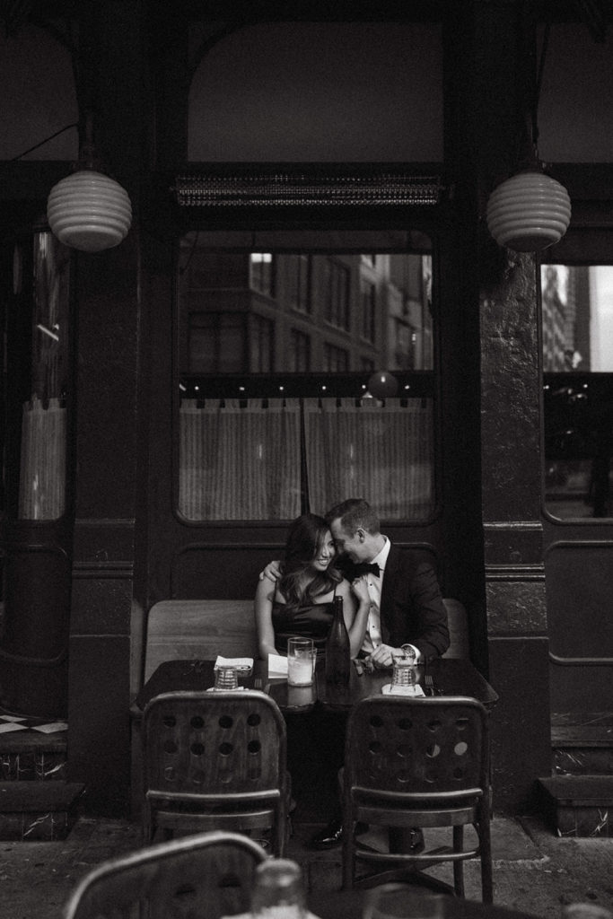 NYC engagement photos at The Frenchette
