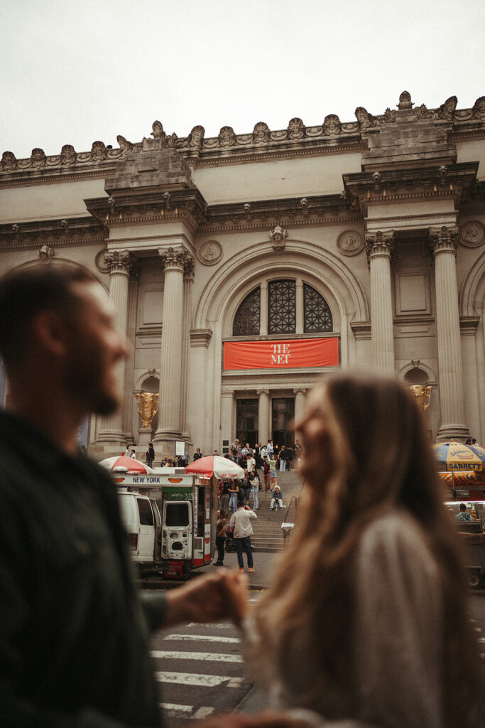 Unique New York Engagement Session Ideas & Locations - have a museum date night at The Met