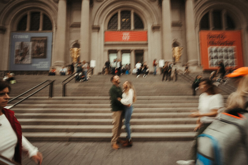 Unique New York Engagement Session Ideas & Locations - have a museum date night at The Met